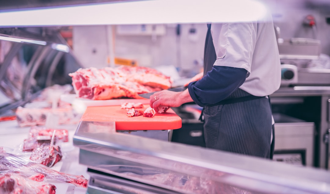Butcher at work