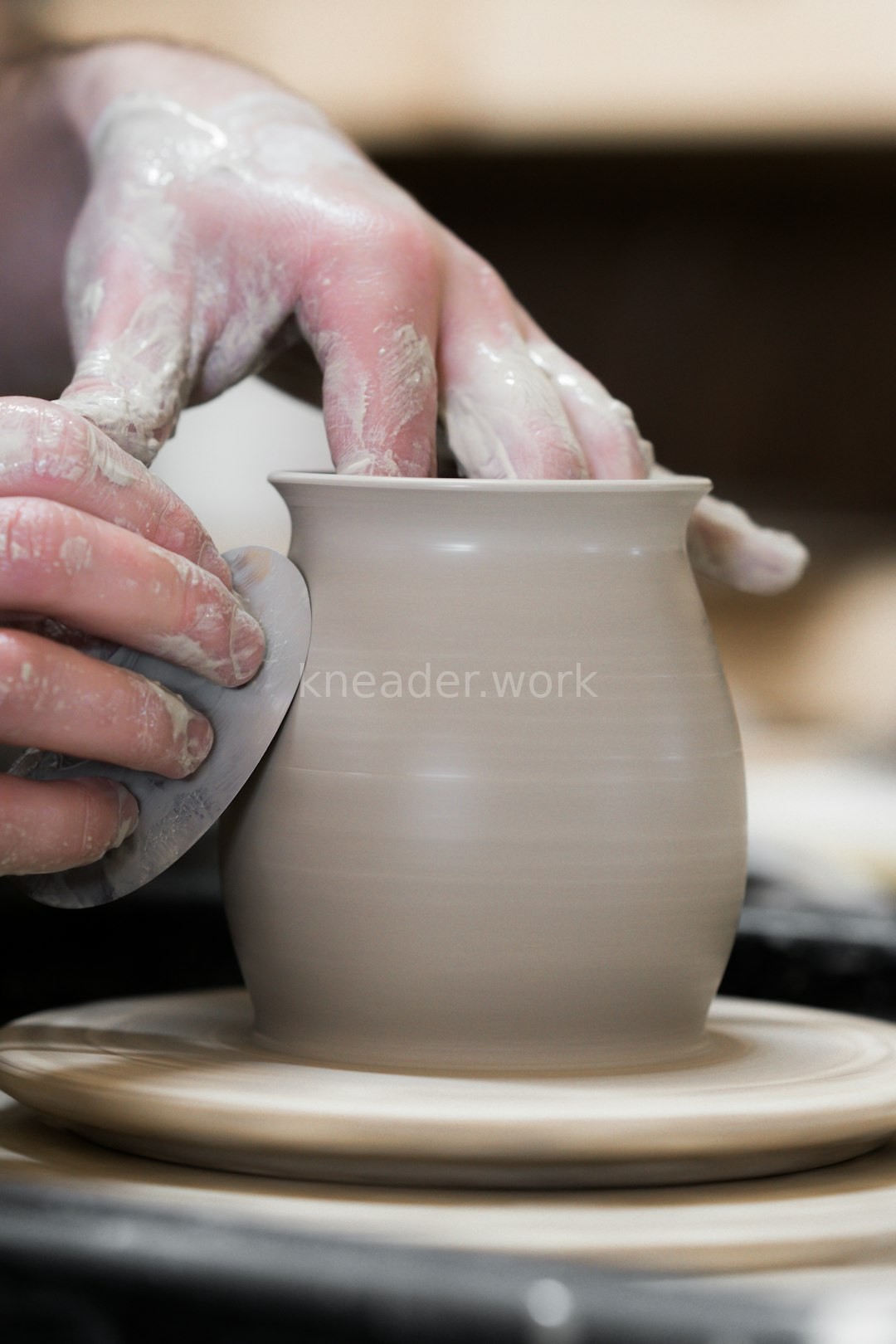 Pottery wheel in action